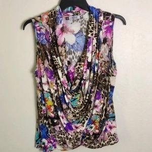 Jennifer Lopez Sleeveless Wrap Top